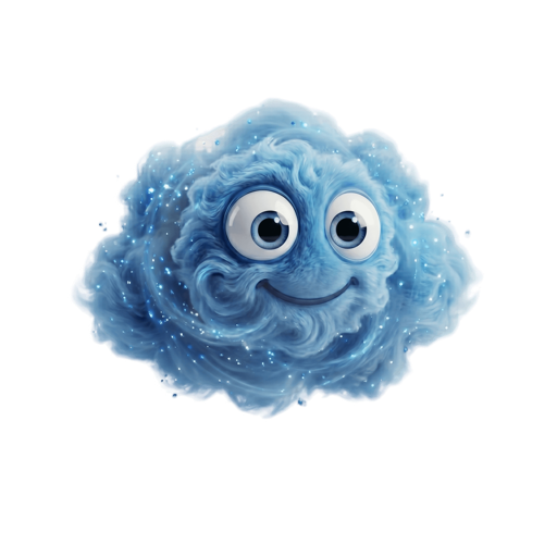 The hYYa Cloud mascot — a smiling blue cloud character